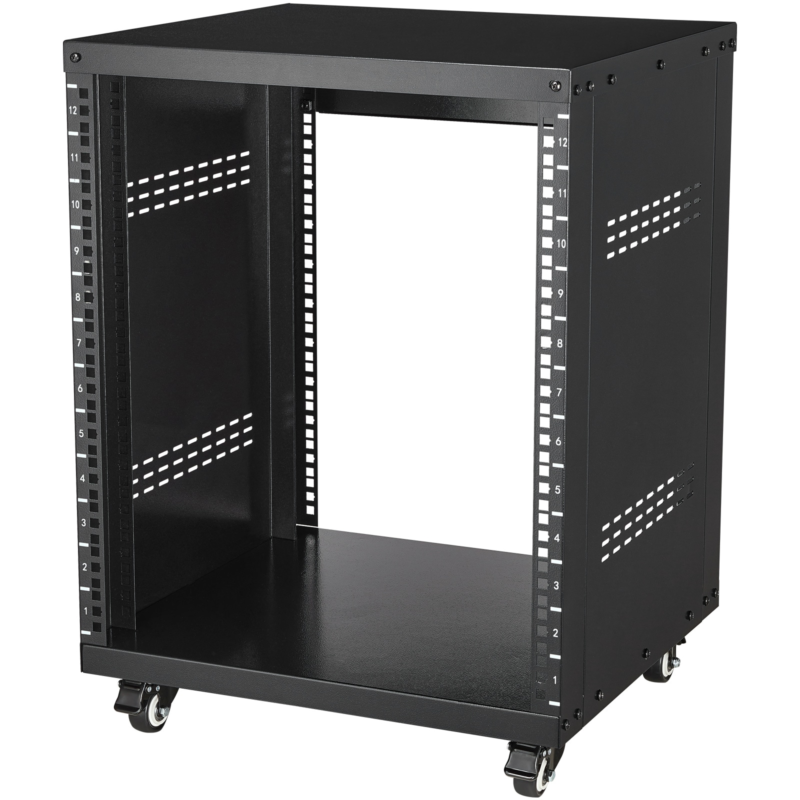 12U AV Rack Stand 500 Lbs Capacity Network Stereo Recording Studio Rack_voghion.com